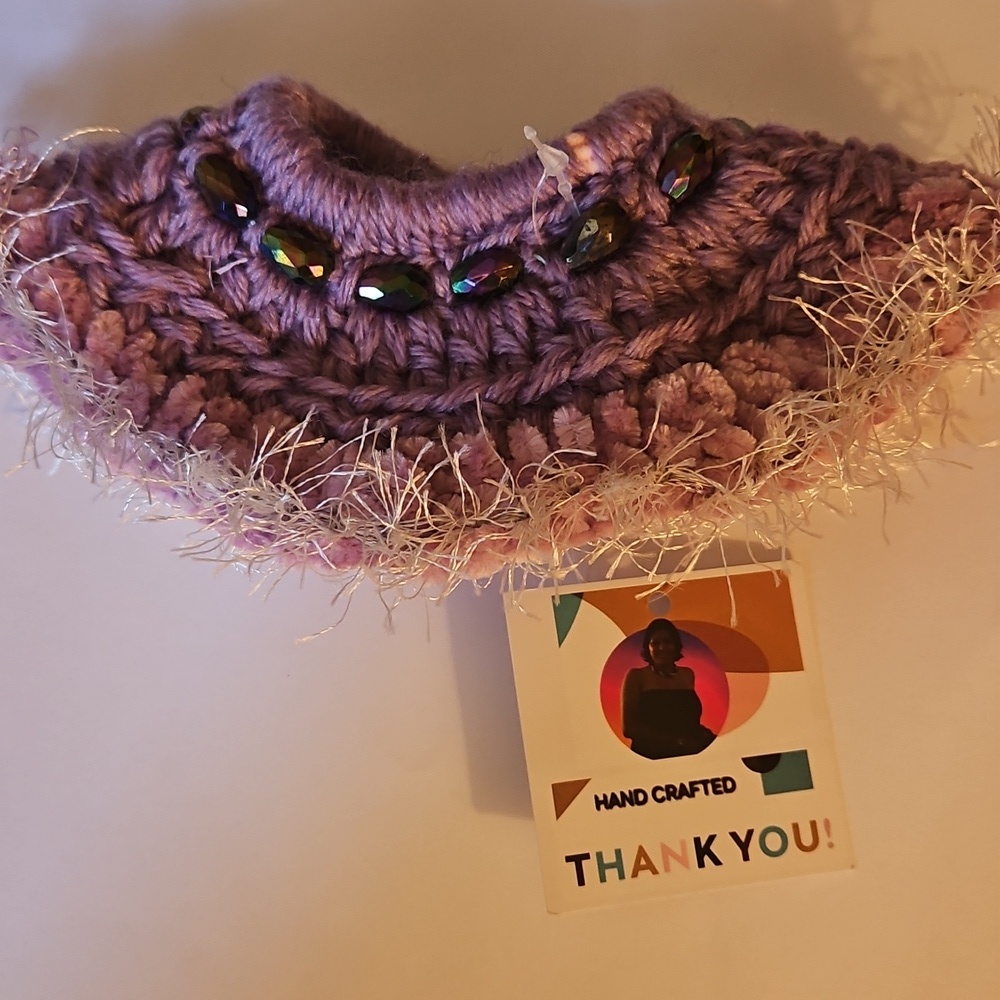 Balletcore Tutu Scrunchie Handmade Purple Ballerina Bun accessory Upcycled Beads - Picture 14 of 17